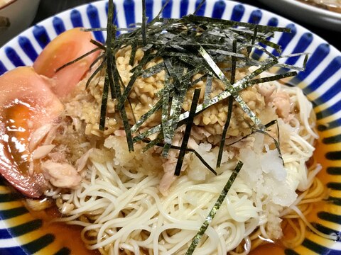 おろしツナ納豆そうめん